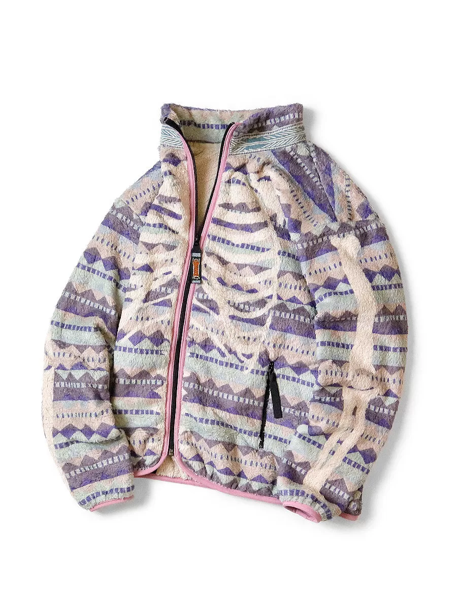 Kapital Ashland Stripe & BONE Pattern Fleece ZIP Blouson sweater