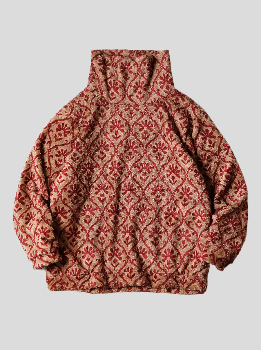 Kapital Yosemite arabesque pattern fleece BIG high neck sweater