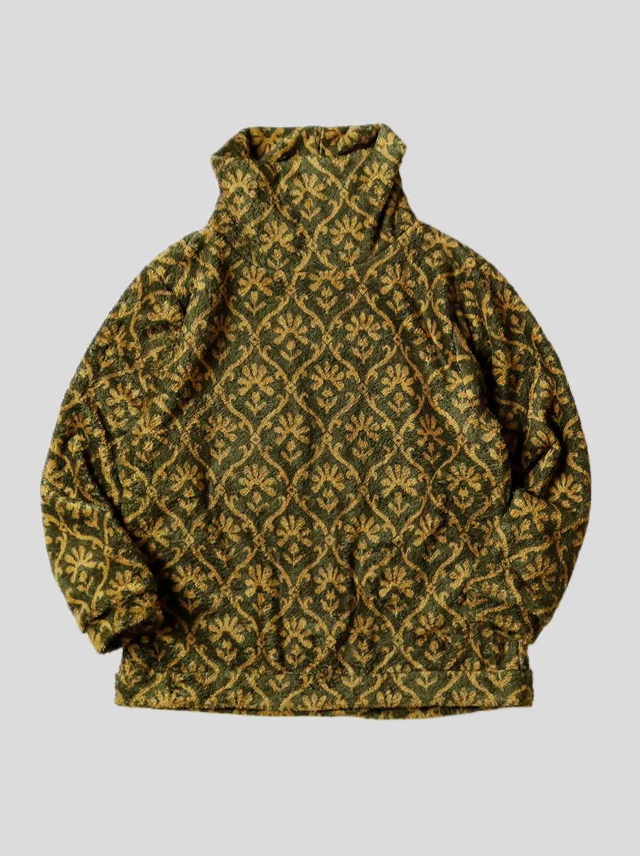 Kapital Yosemite arabesque pattern fleece BIG high neck sweater