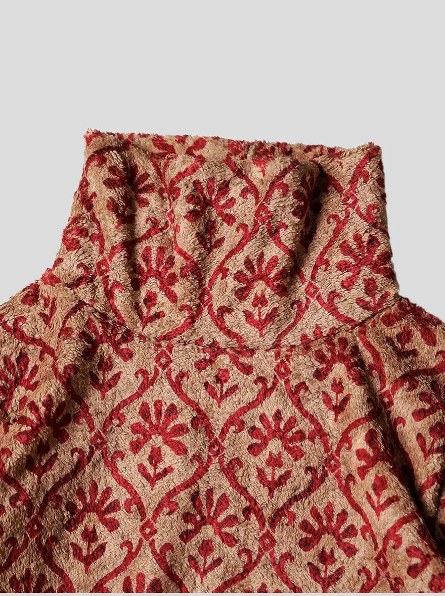 Kapital Yosemite arabesque pattern fleece BIG high neck sweater