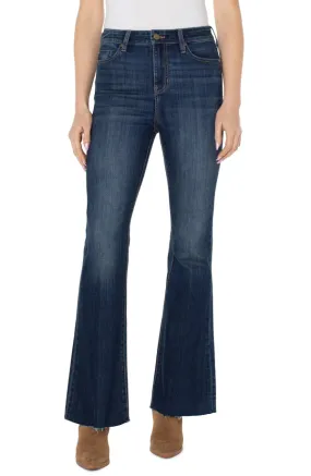 Liverpool Hannah High Super Flare Jeans w/ Fray Hem