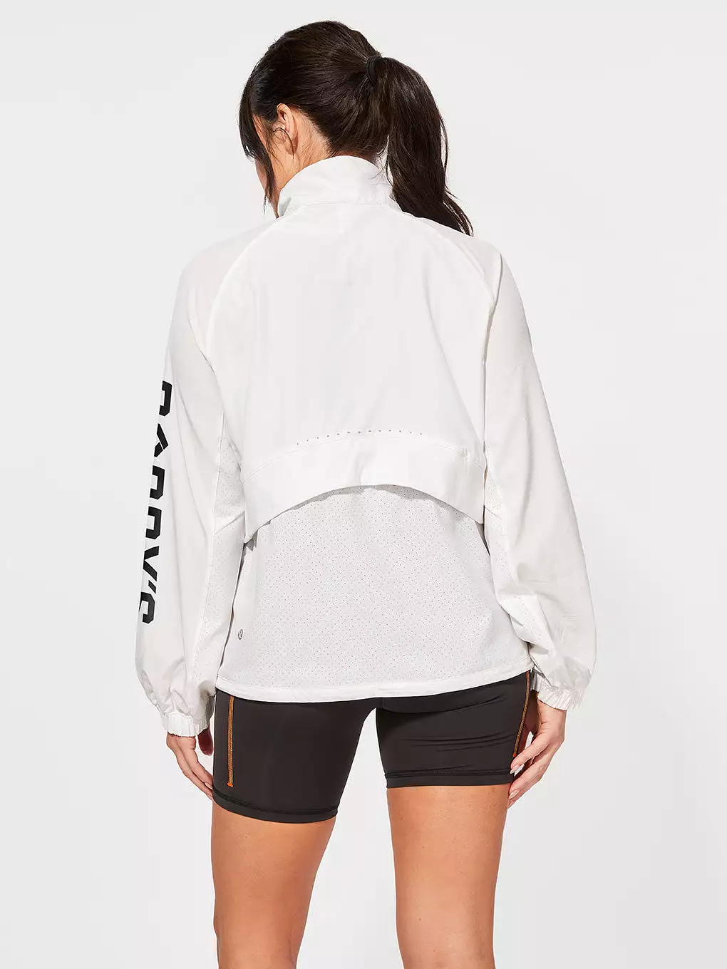 LULULEMON WHITE STRETCH RIPSTOP RUN 1/2 ZIP