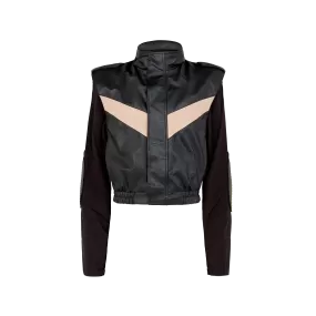 Machine-A x Reebok - Unisex Vector Biker Jacket in Black/Khaki