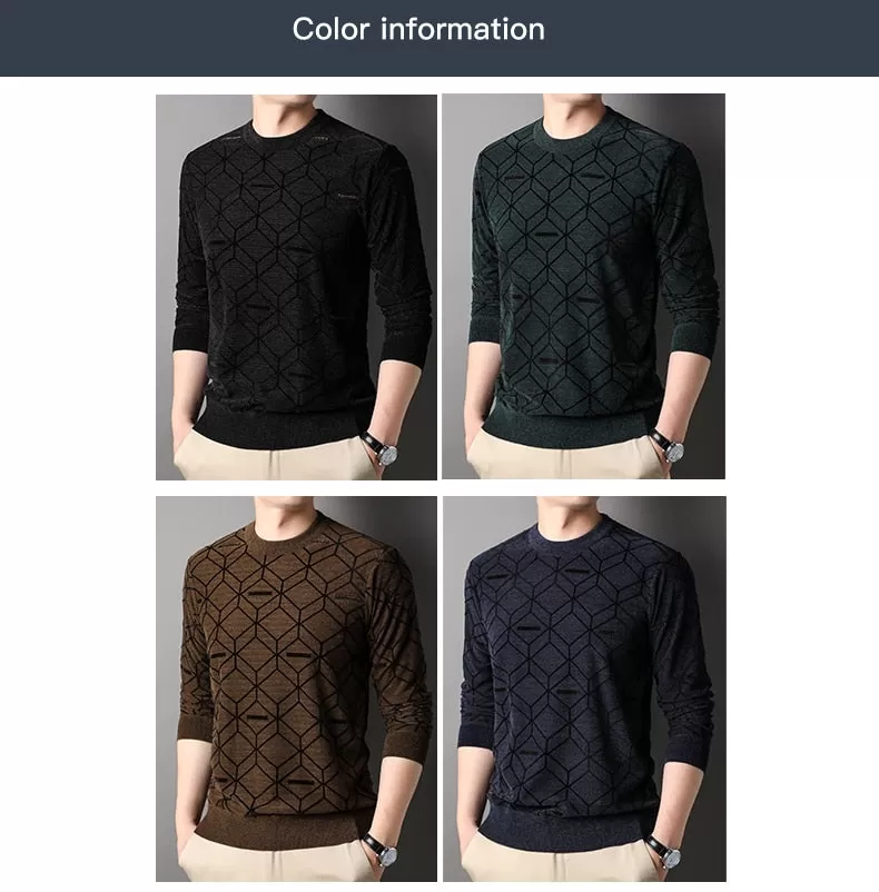 Men's Casual Thick Winter Warm Cashmere Knitted Pullover Sweater