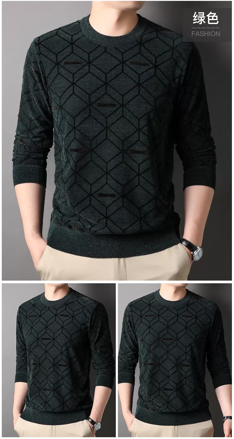 Men's Casual Thick Winter Warm Cashmere Knitted Pullover Sweater