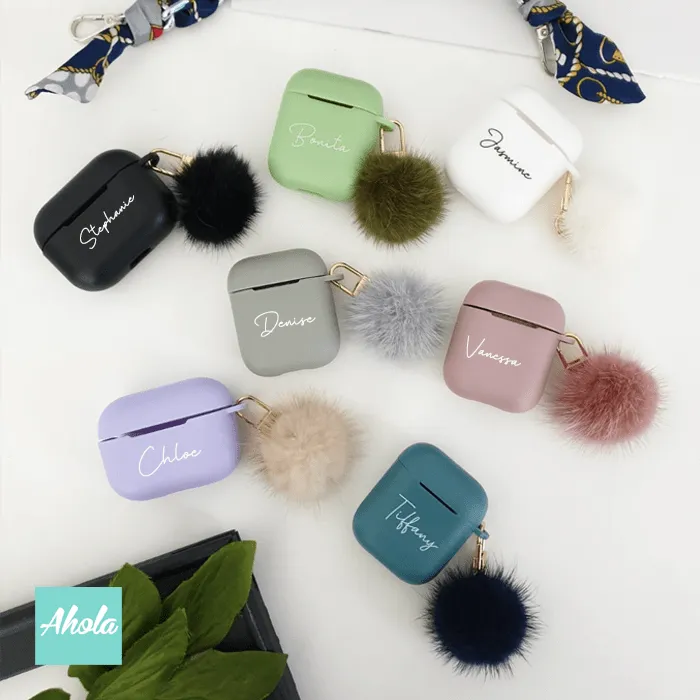 【Momo】Apple Airpods Silicone Case With Fur Pompom