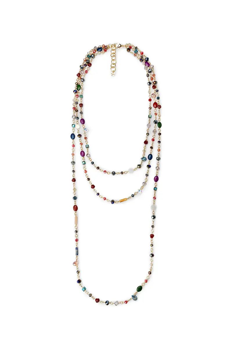 MYA ACCESSORIES | Collana lunga con pietre multicolore