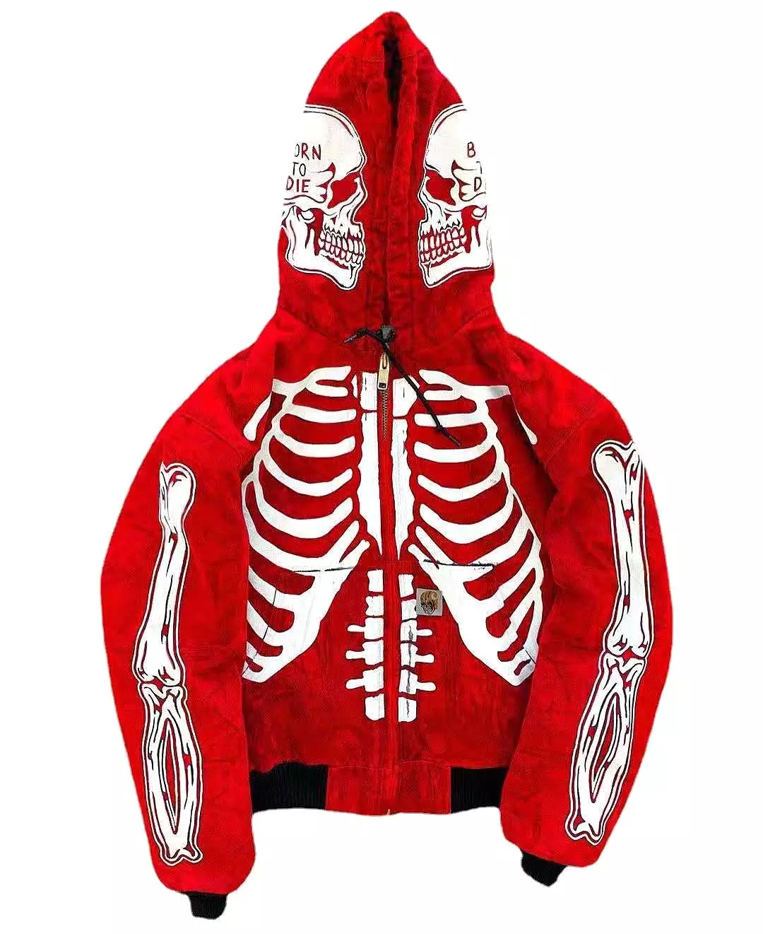 NEW Men women Fashion High Street Cardigan Jacket Oversized Hoodie Skull Painting Street Sweatshirt Hip Hop Graffiti Top S-4XL