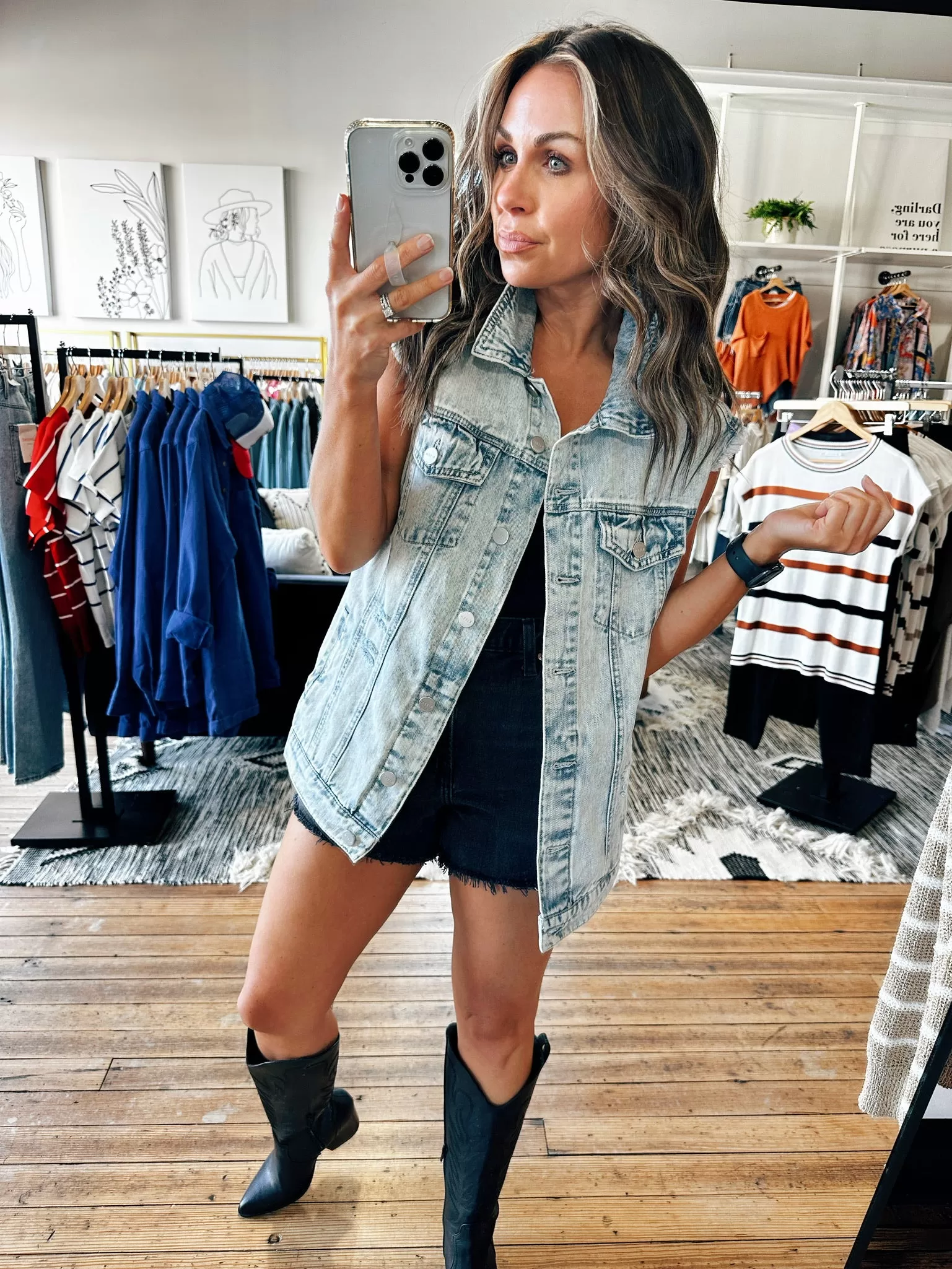 Oversized Denim Vest