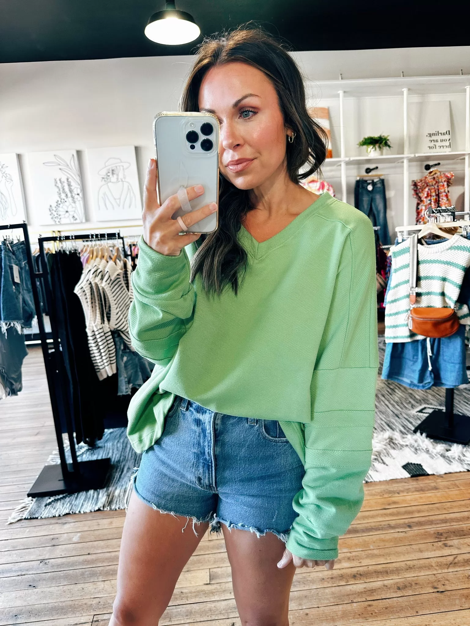 Oversized V-Neck Sweatshirt-2 Colors