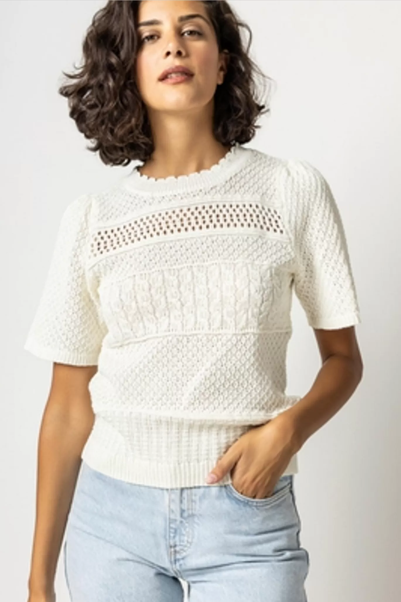 PA2113-BON-0 Lilla P Puff Sleeve Pullover Sweater