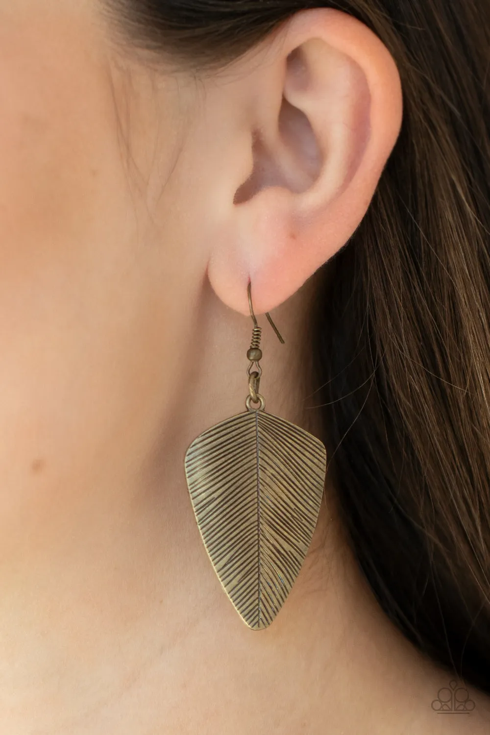 Paparazzi Accessories - One Of The Flock - Brass Earrings