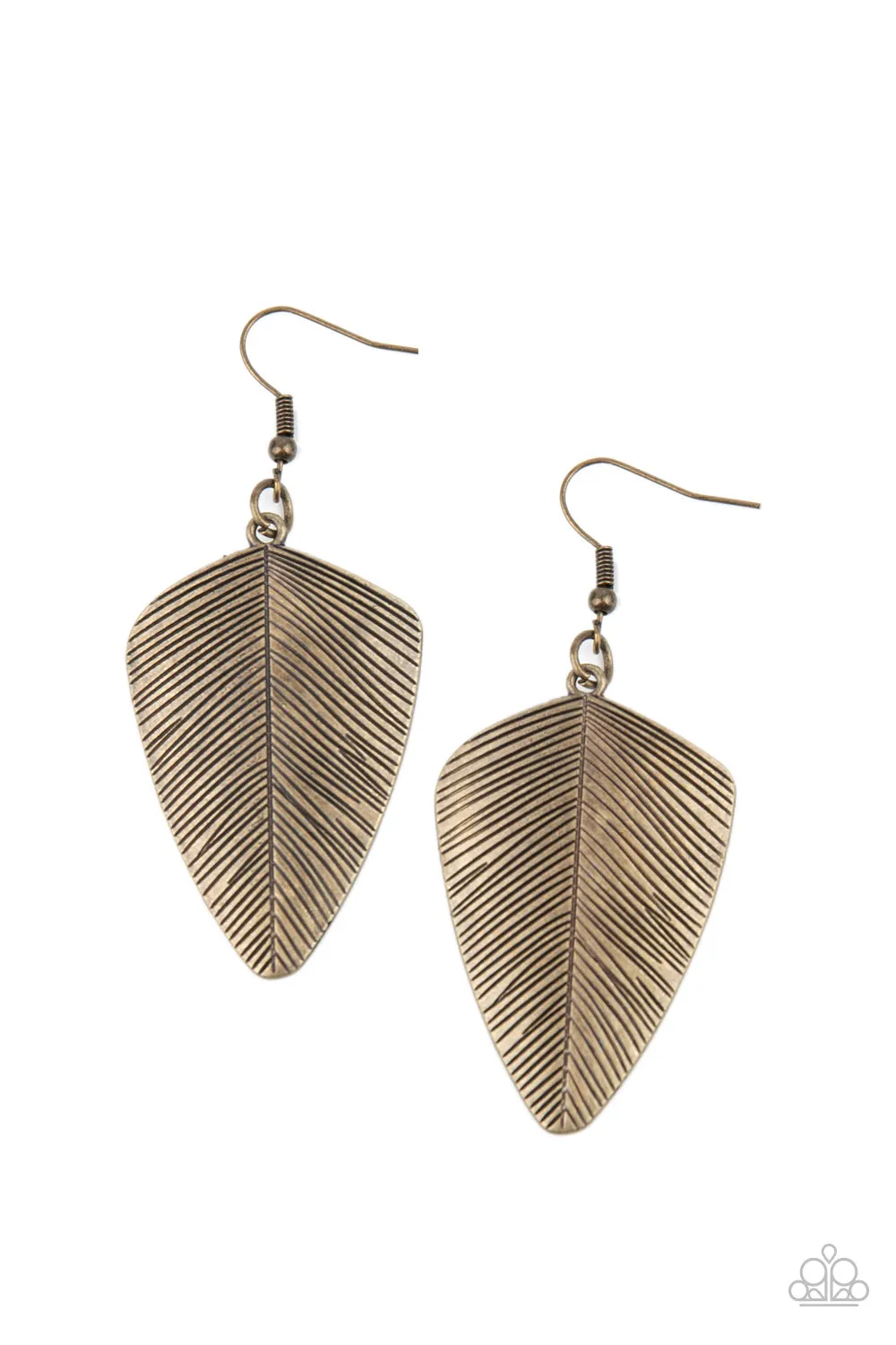 Paparazzi Accessories - One Of The Flock - Brass Earrings