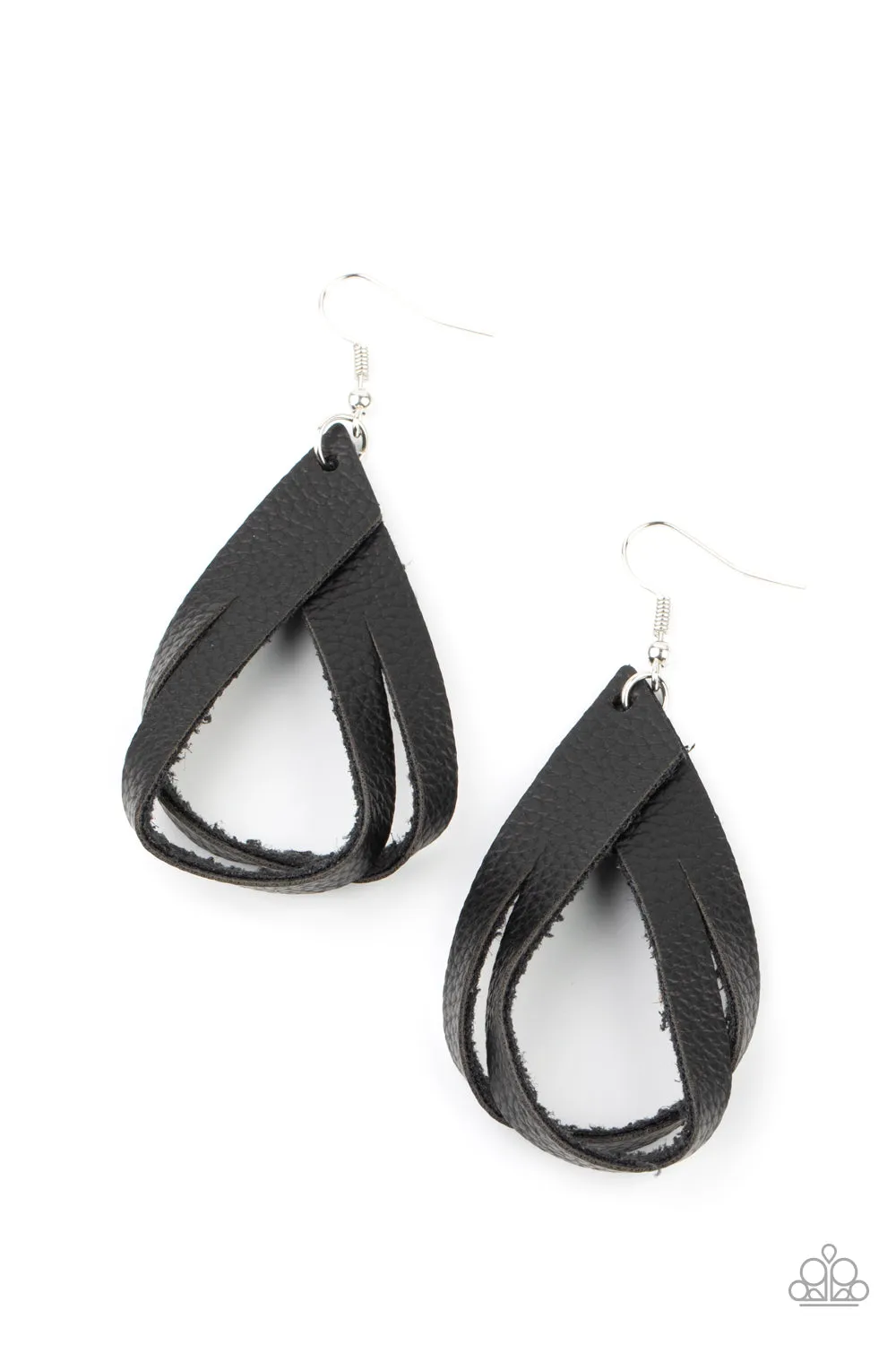 Paparazzi Accessories - Thats A STRAP - Black Earrings