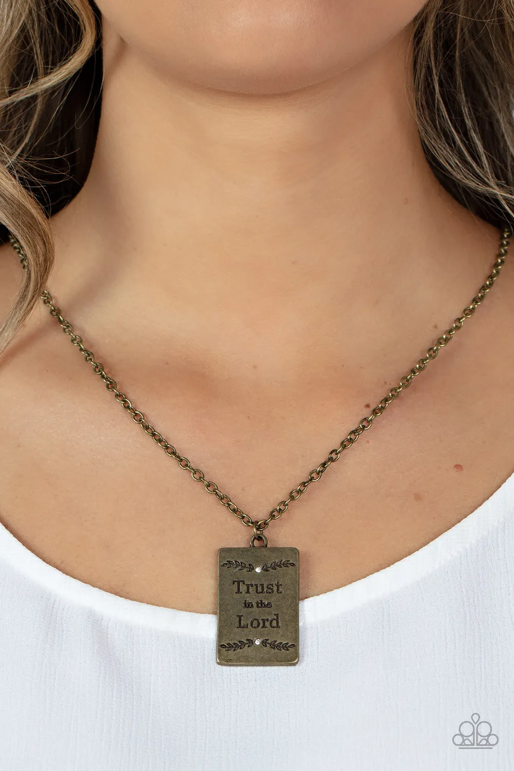 Paprazzi Accessories - All About Trust - Brass Necklace