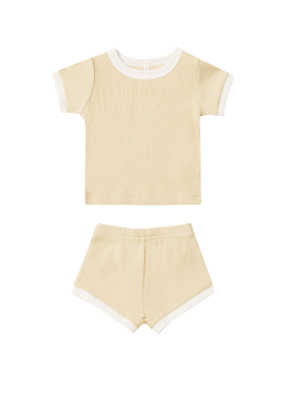 Quincy Mae - Lemon Waffle Shortie Set