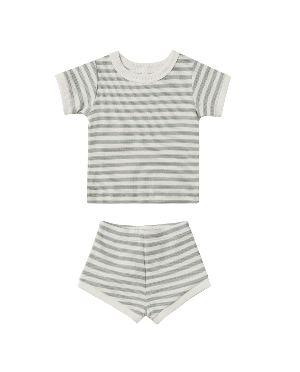 Quincy Mae - Sky Stripe Waffle Shortie Set