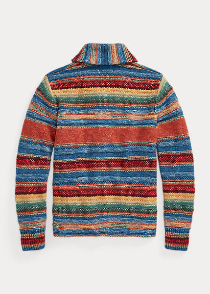 RRL Striped Shawl-Collar Cardigan