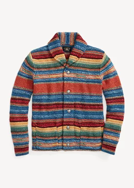 RRL Striped Shawl-Collar Cardigan