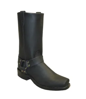 Sage Mens 12in Harness Snoot Toe Black Cowhide Cowboy Boots