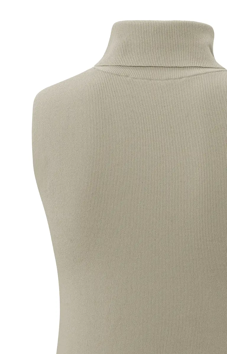 Sleeveless High Neckline Sweater