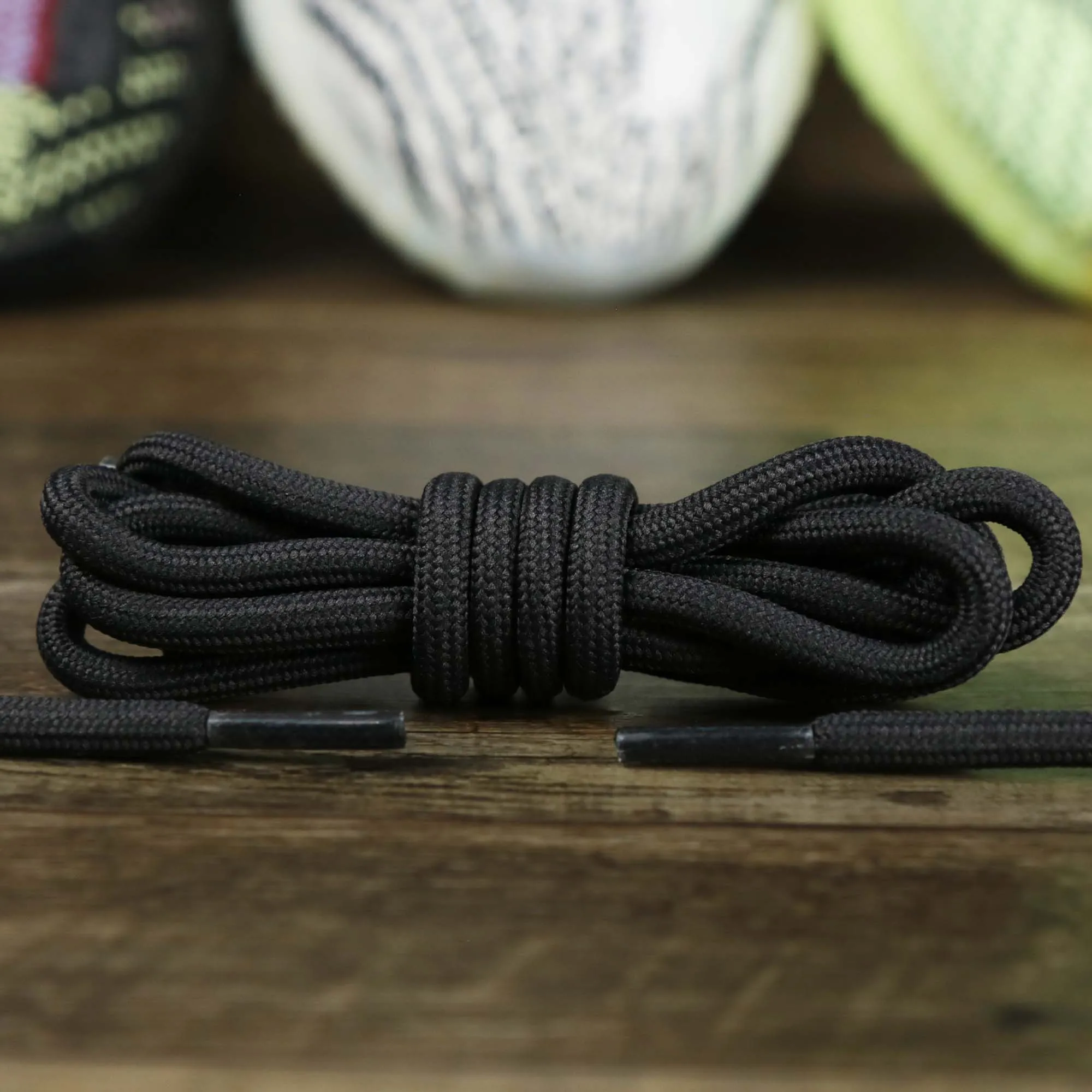 Solid Rope Gunmetal Shoelaces with Gunmetal Aglets | 120cm Capswag