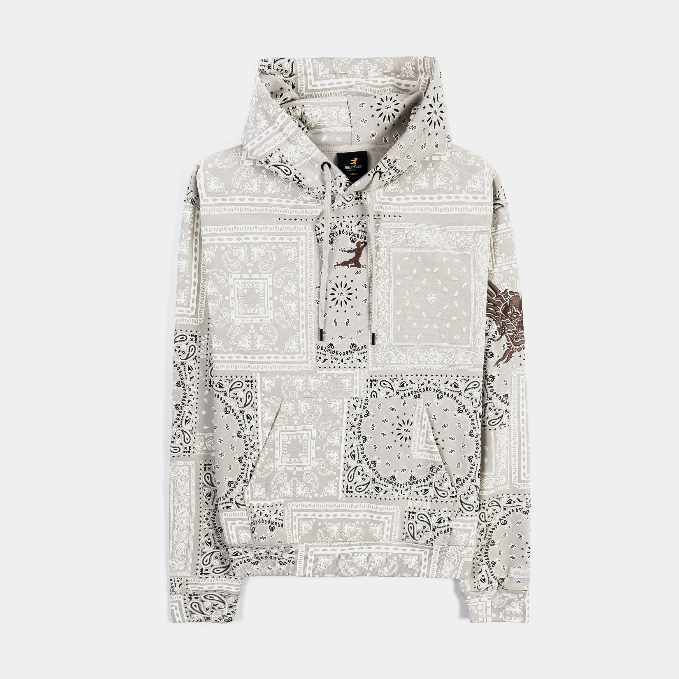 SP x Bruce Lee Paisley Pullover Mens Hoodie (Grey/White)