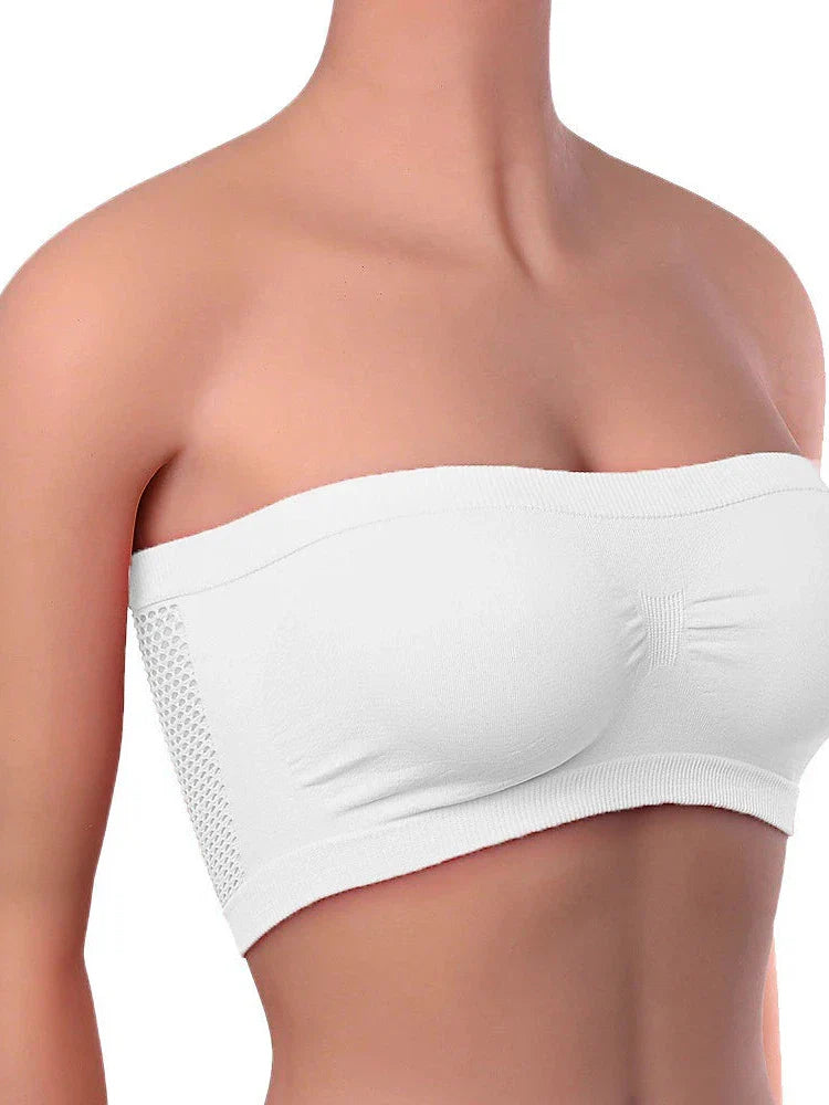 Stylish Pure Color Nylon Bandeau Top for Women - Ideal Comfort and Fashion for Warm Seasons