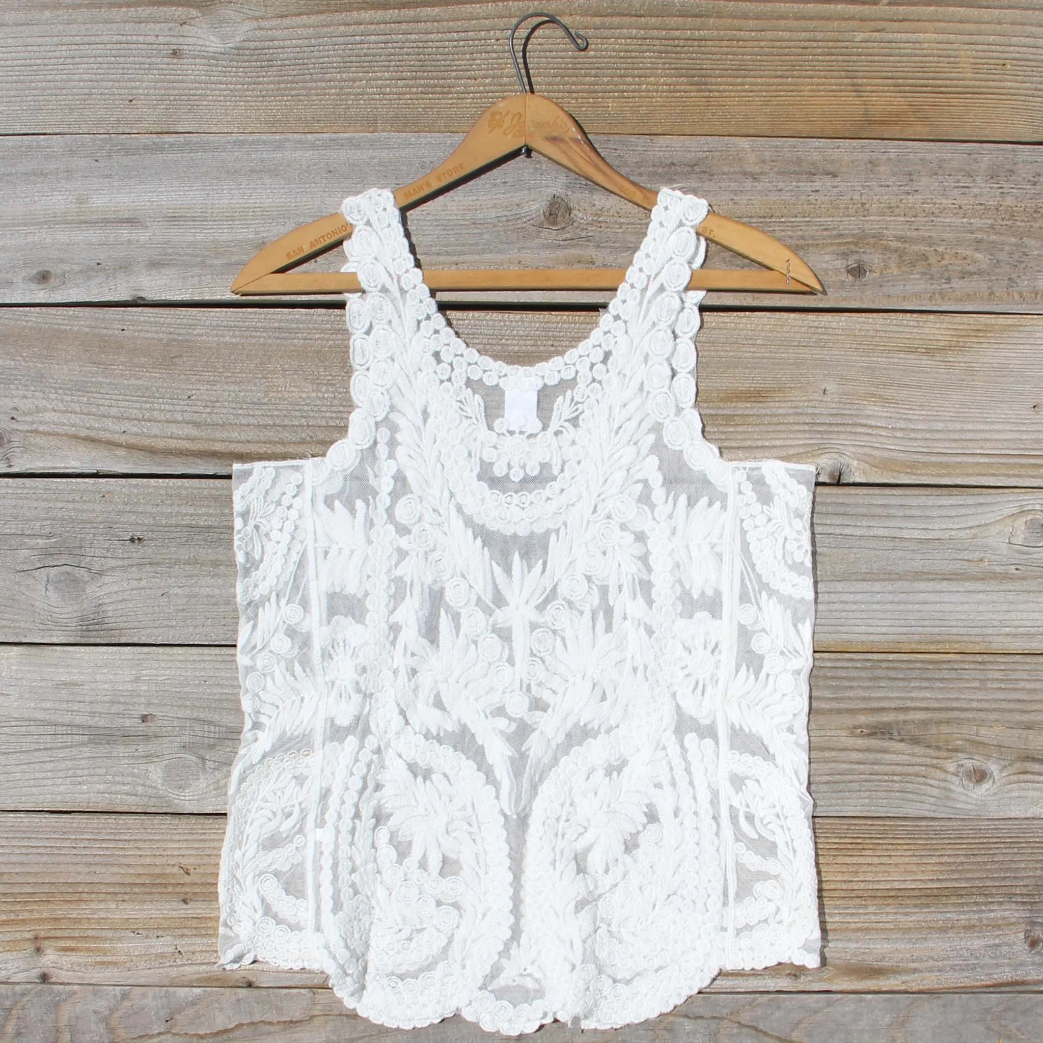 Summer Snow Lace Tank in White