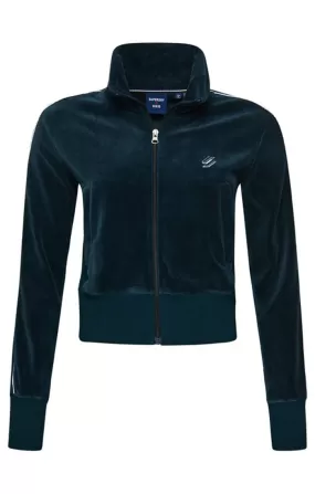 Superdry Code S Logo Velour In Zinc Blue