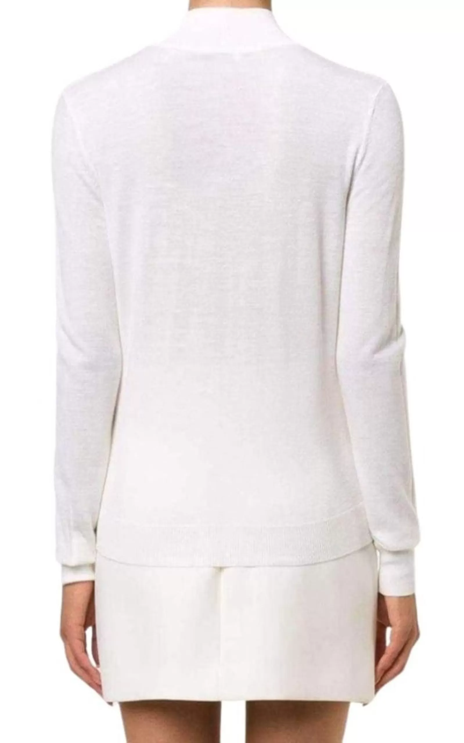 Thierry Mugler  |White Extra Fine Wool Cutout Detail Sweater