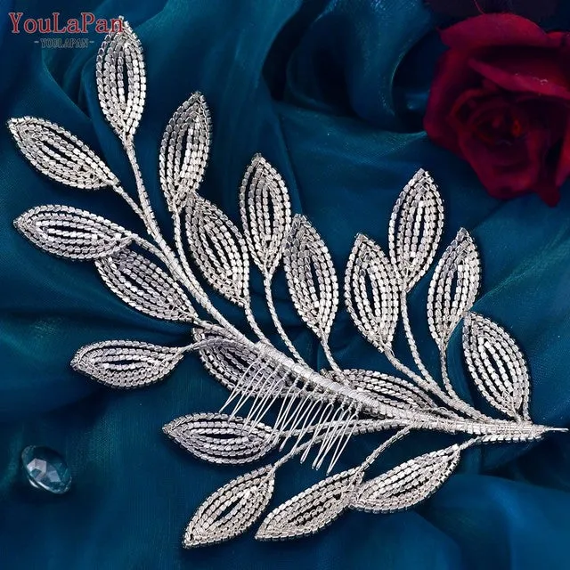 TOPQUEEN HP452 Bridal Tiara Wedding Comb Hair Accessories Crystal Women Headpiece with Comb Rhinestone Pageant Headdresses - S46