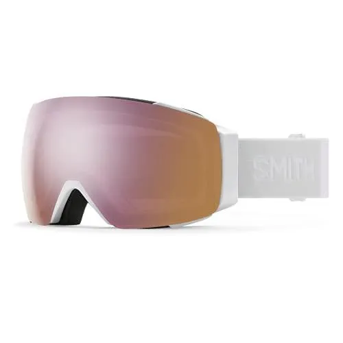 Used SMITH I/O MAG Asia Fit Snow Goggle - White Vapor | ChromaPop Everyday Rose Gold Mirror + Extra Lens