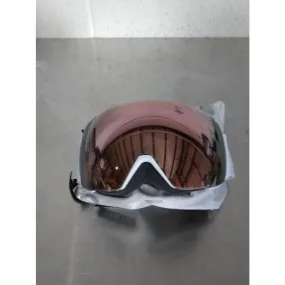 Used SMITH I/O MAG Asia Fit Snow Goggle - White Vapor | ChromaPop Everyday Rose Gold Mirror + Extra Lens