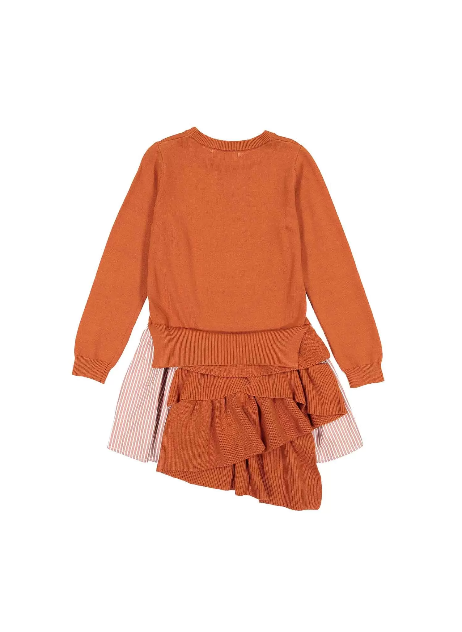 Vierra Rose Kimberly Ruffle Bottom Sweater Dress in Spice