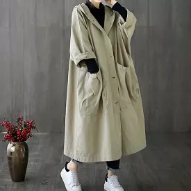 Womens Long Breasted Trench Coat Midi Length Overcoat Women's Casual Jackets Style Coat Women B-27564