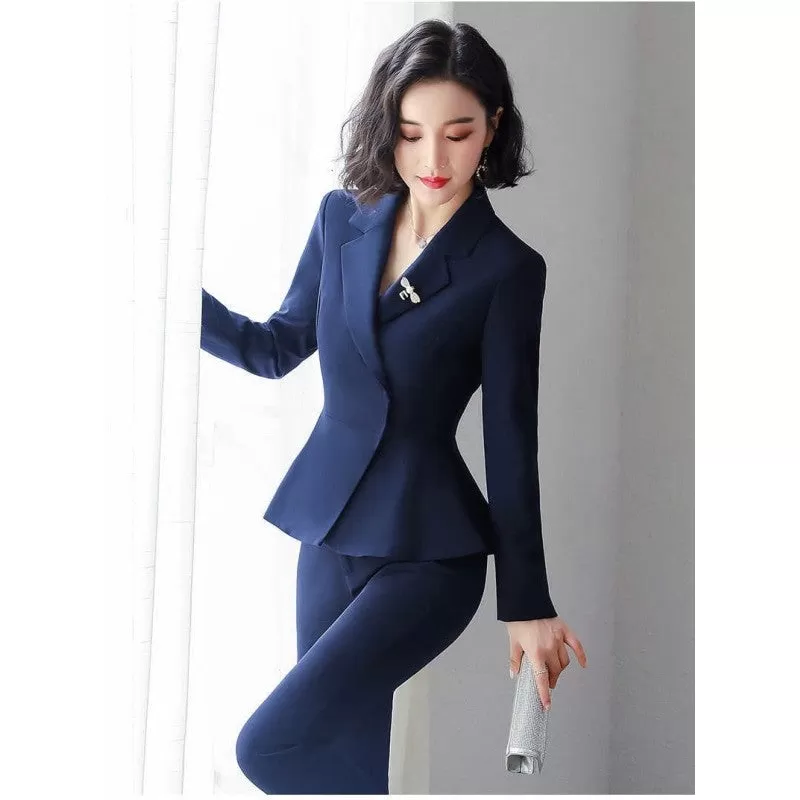 Women's Office Lady Style Formal Business Suits With Pants and Jackets