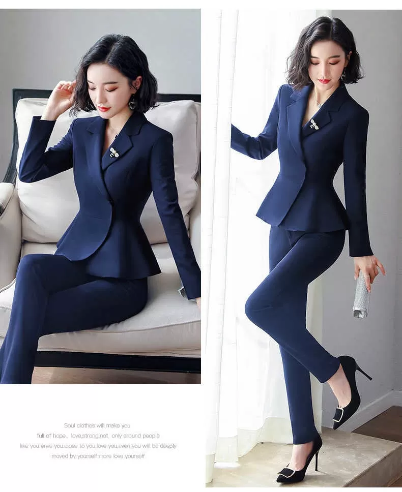 Women's Office Lady Style Formal Business Suits With Pants and Jackets