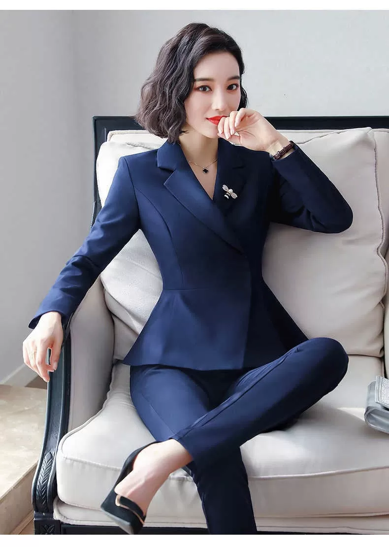 Women's Office Lady Style Formal Business Suits With Pants and Jackets