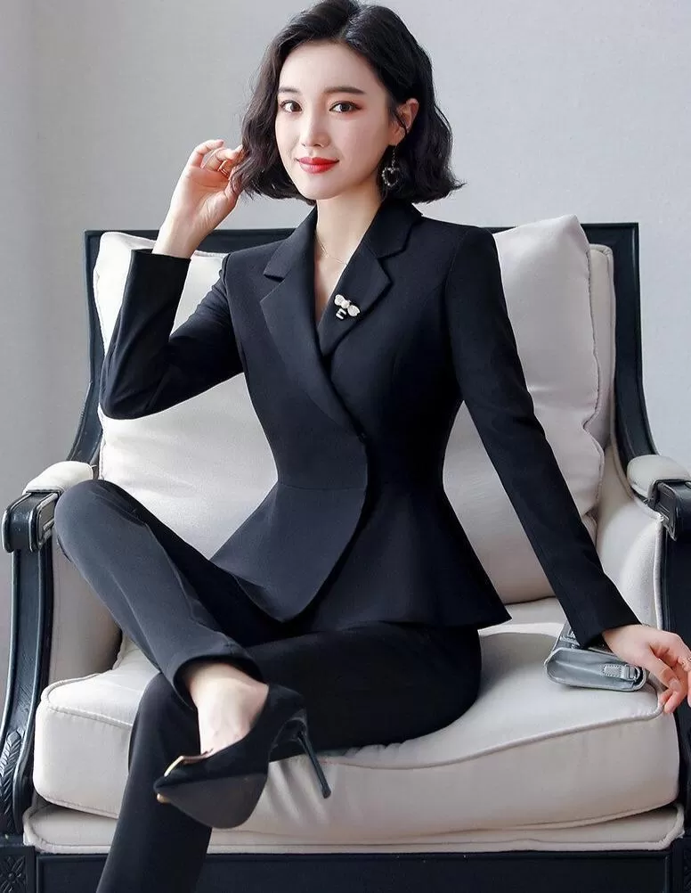 Women's Office Lady Style Formal Business Suits With Pants and Jackets