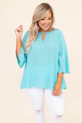 Wondrous Water Blouse, Aqua Sky