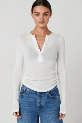 Xavier Button Top White