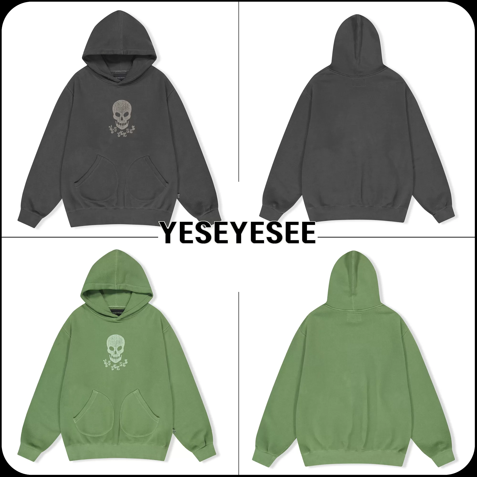 YESEYESEE  |[YESEYESEE] ★ Y.E.S Skull Pigment Hoodie